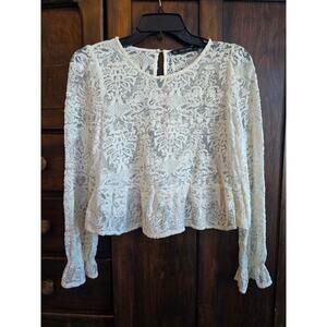 Zara lace peplum top size small